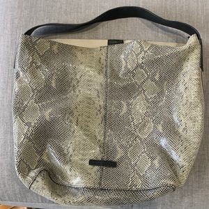BCBGMAXAZRIA Leather Snake Print Tote Bag